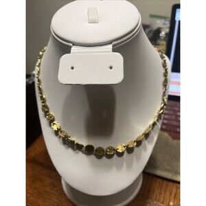 VINTAGE BRUTALIST BRASS BRONZE ANNE DICK 24 INCH NECKLACE